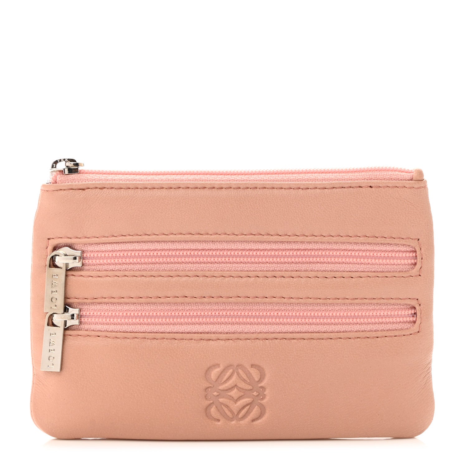 Loewe Calfskin Zip Coin Card Holder Blush 1 of 7