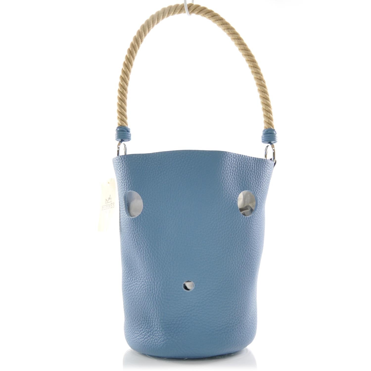 Hermes Taurillon Clemence Mangeoire Rope Bag Blue Jean 1 of 8