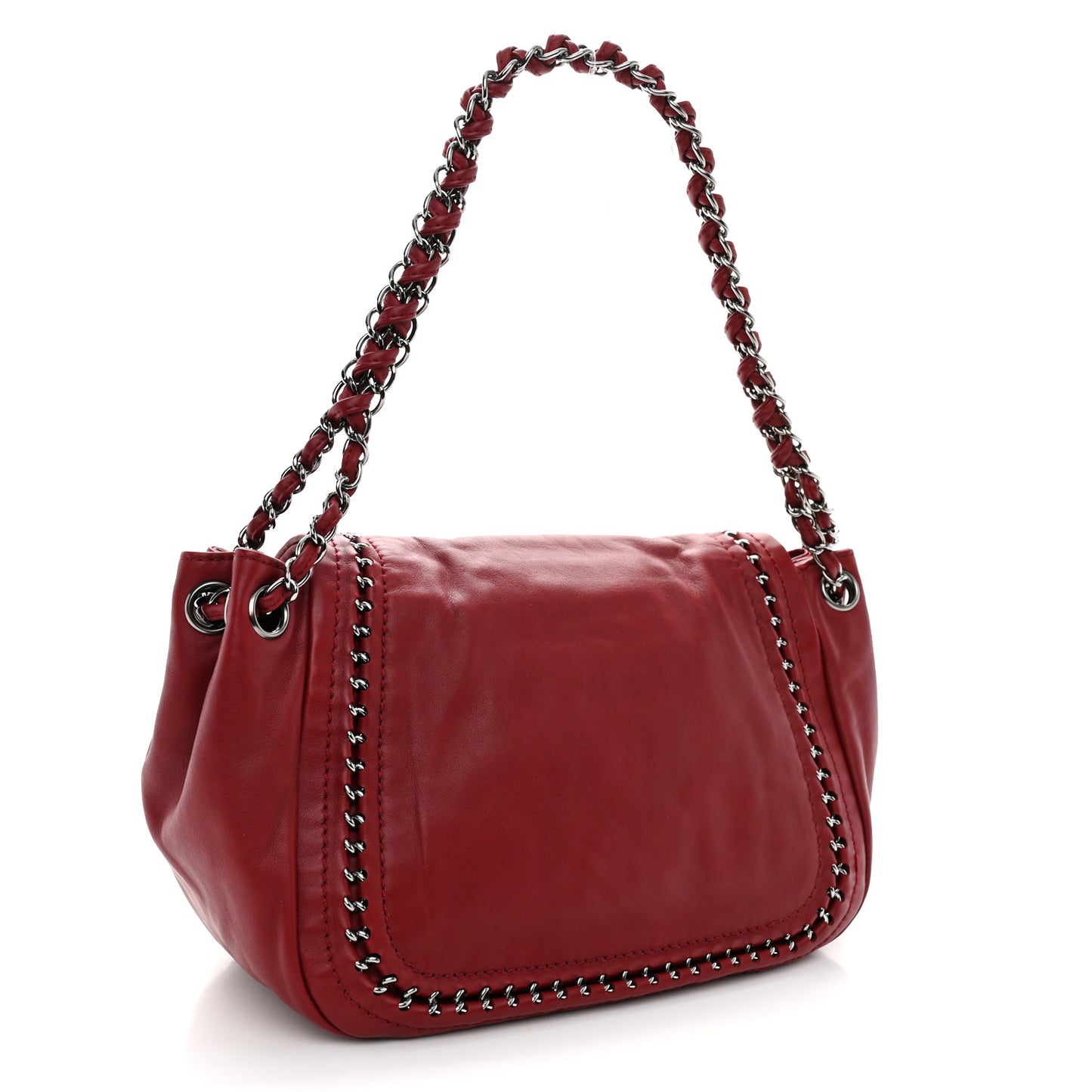 Smooth Calfskin Luxe Ligne Flap Red