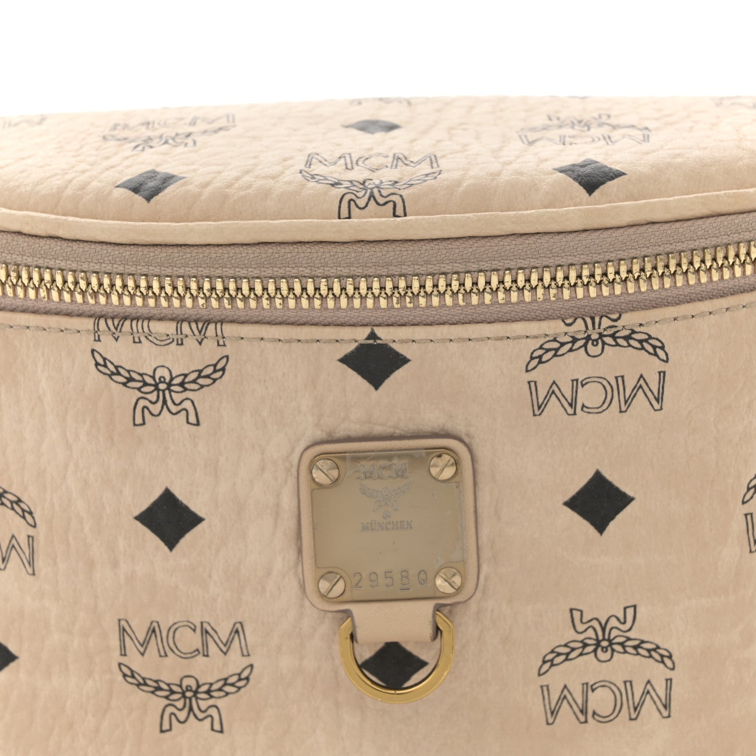 MCM Visetos Stark Belt Bag Beige 7 of 10