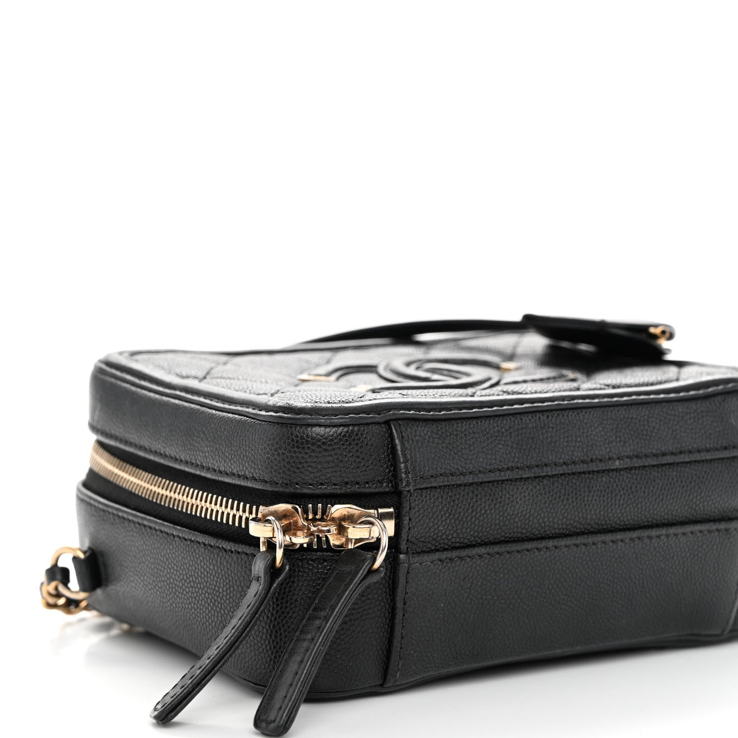 Chanel Caviar Quilted Small CC Filigree Vanity Case Black 8 of 9
