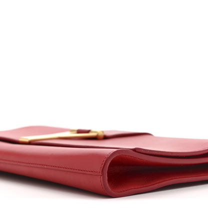 Saint Laurent Calfskin Classic Y Ligne Clutch Red 9 of 9