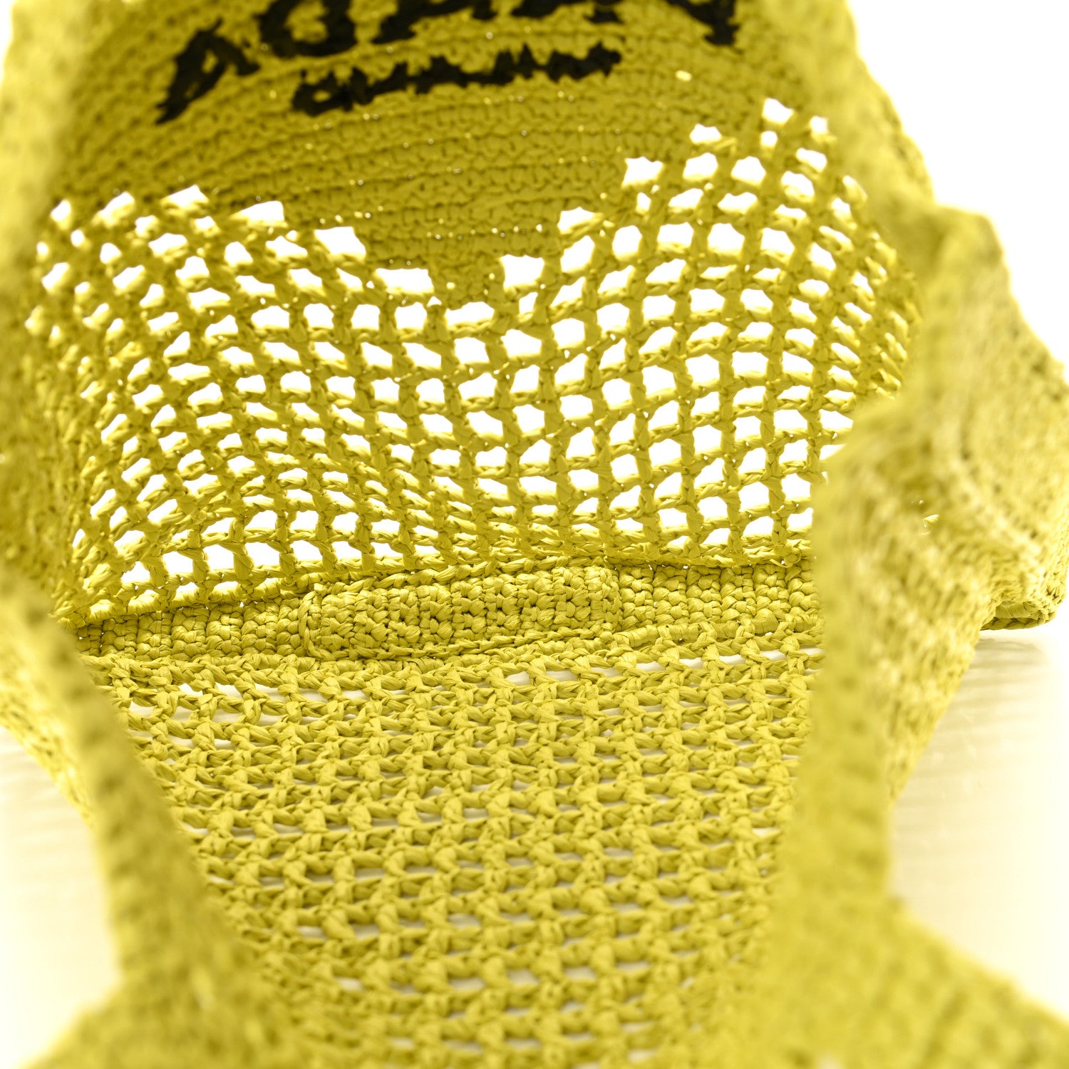 Prada Yarn Raffia Effect Crochet Logo Embroidered Tote Bag Cedro 5 of 10
