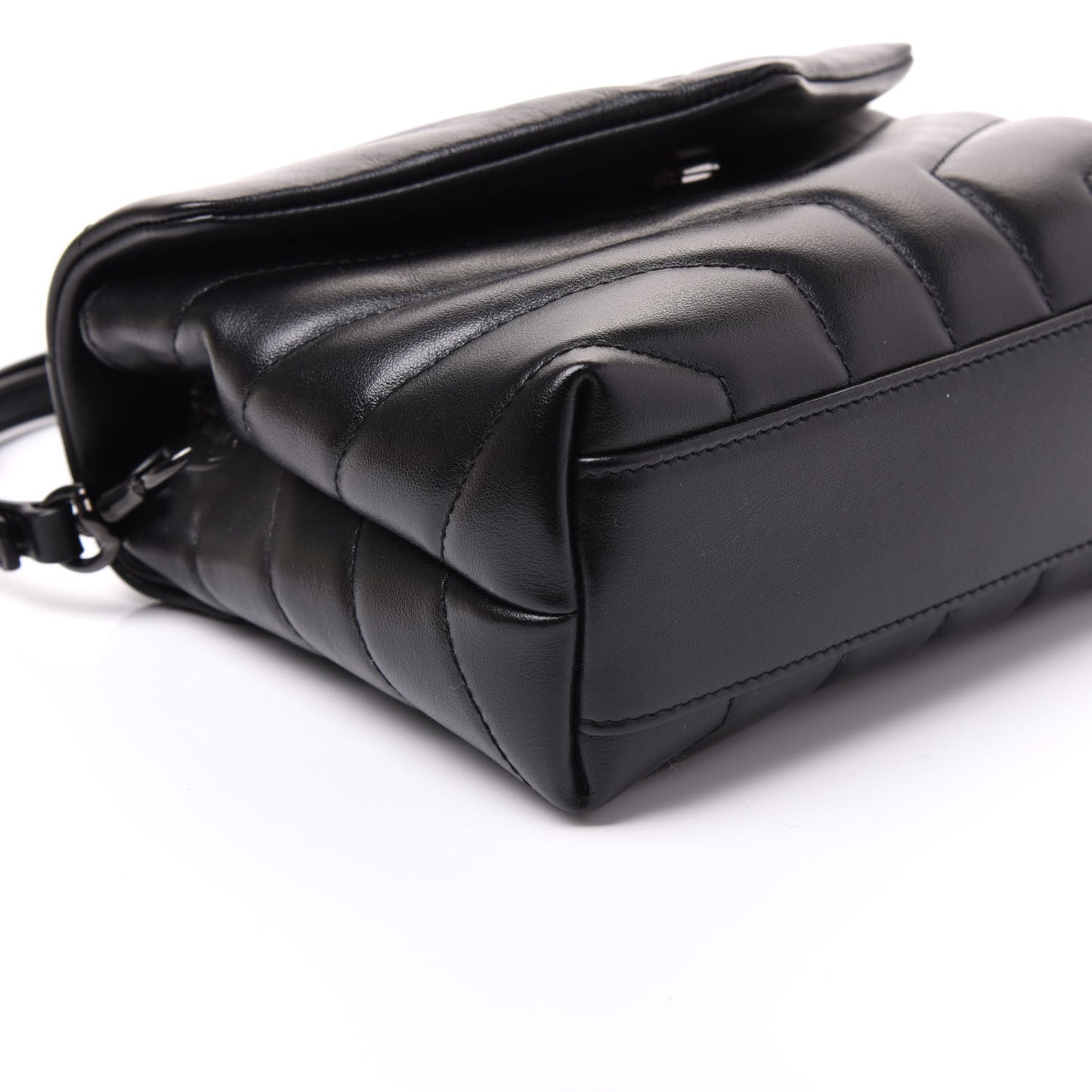 Calfskin Y Quilted Monogram Toy Loulou Crossbody Bag Black