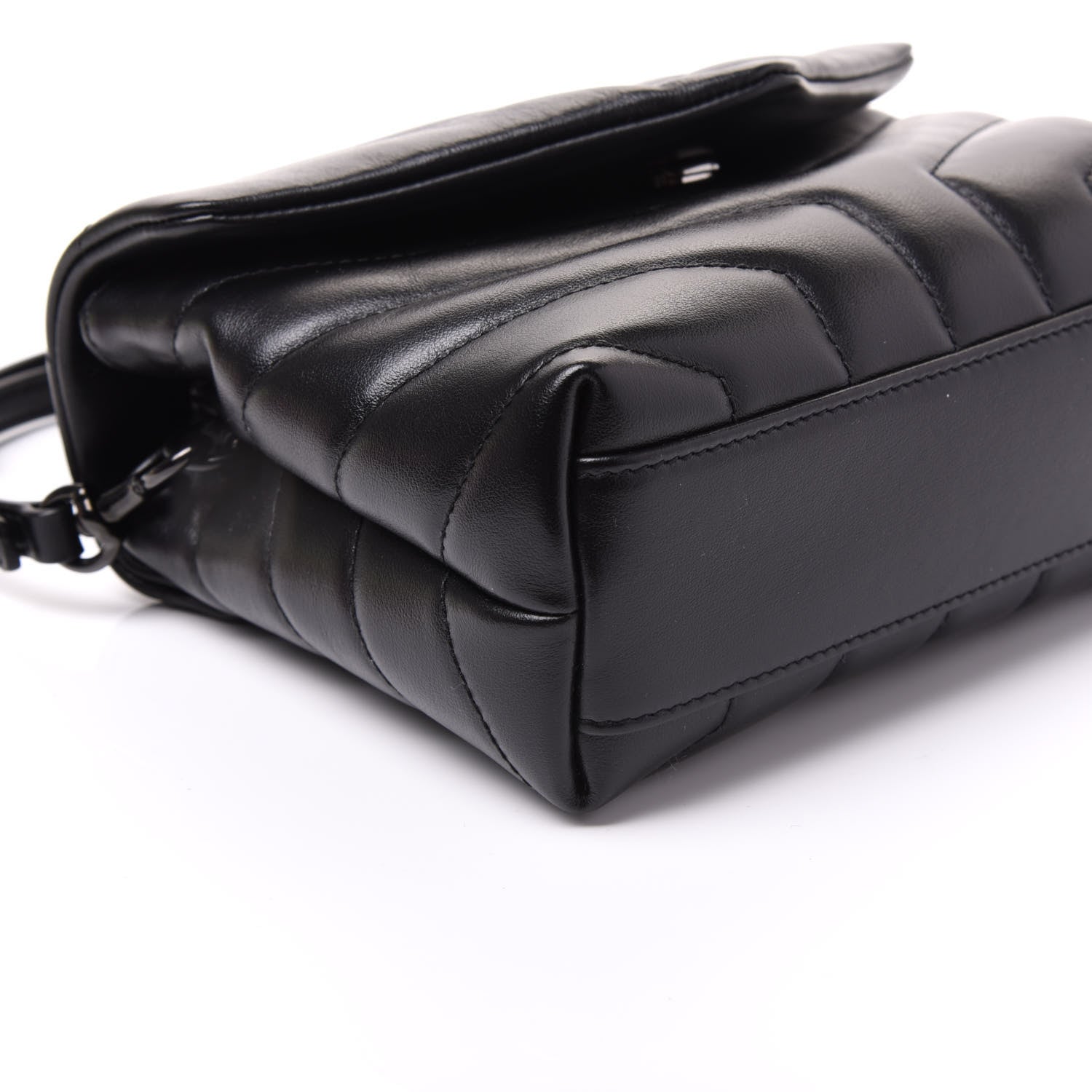 Saint Laurent Calfskin Y Quilted Monogram Toy Loulou Crossbody Bag Black 5 of 8