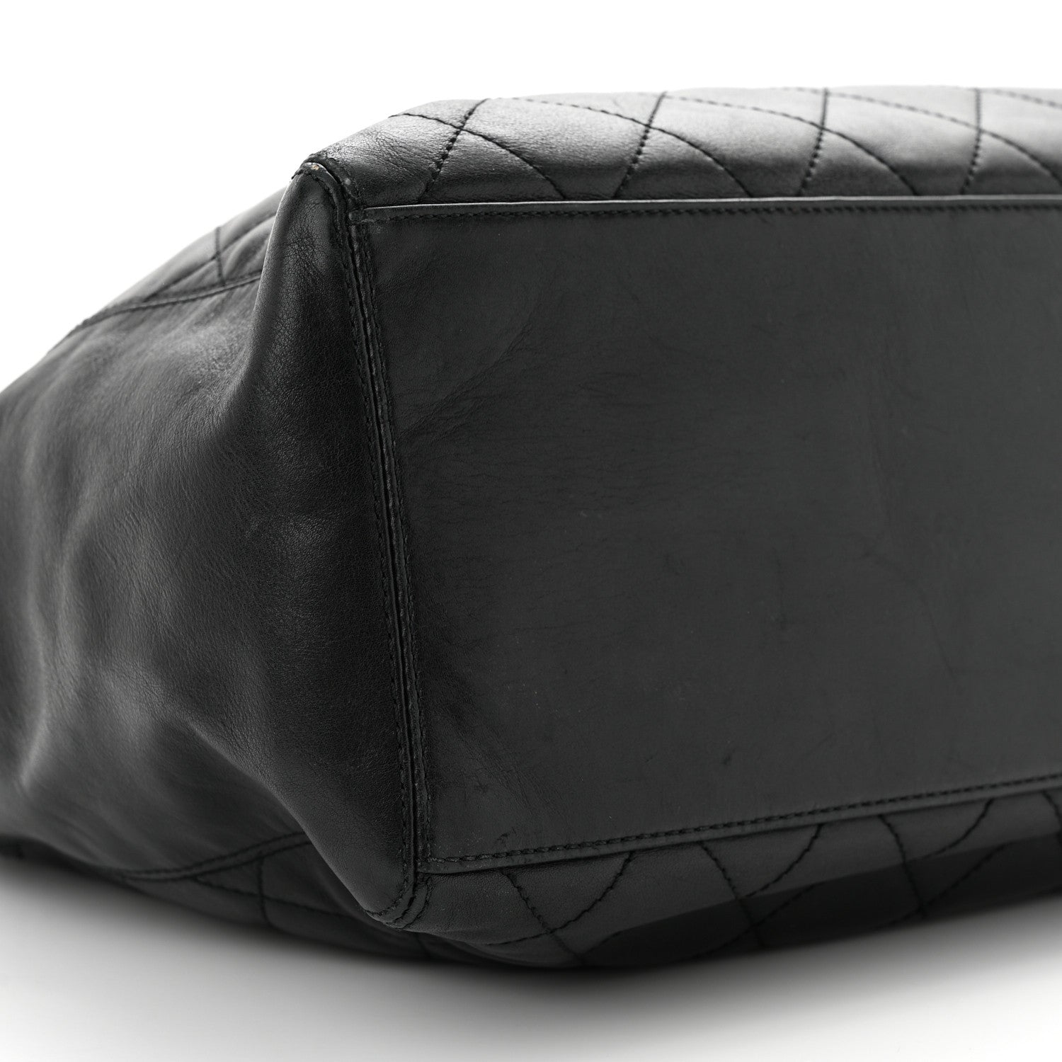 Chanel Lambskin Quilted Shopping Tote Black 10 of 11