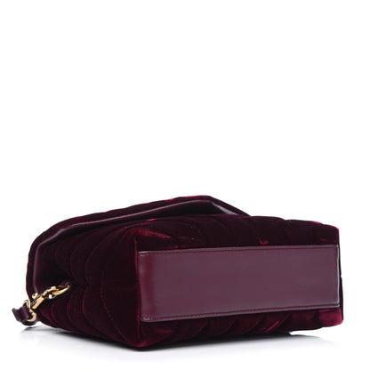 Saint Laurent Velvet Y Quilted Monogram Toy Loulou Crossbody Bag French Burgundy 3 of 5