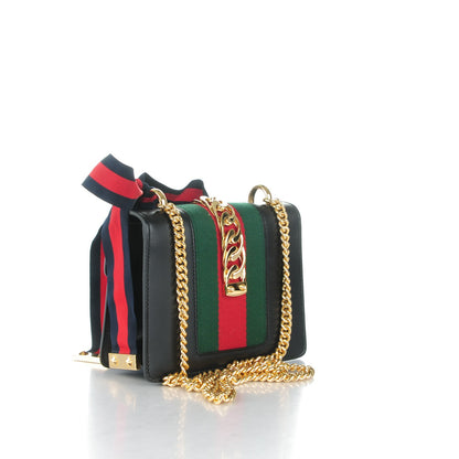 Gucci Calfskin Mini Sylvie Chain Shoulder Bag Black 3 of 7