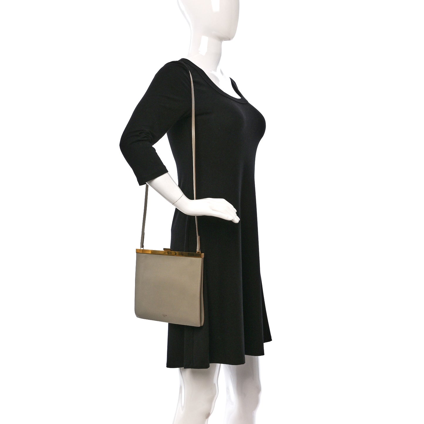 Smooth Calfskin Mini Clasp Bag Beige