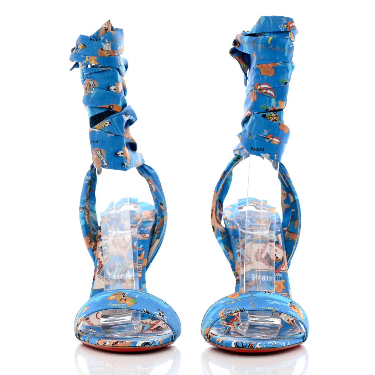 Crepe Satin Greekaba Du Desert 100 Sandal 40 Blue Multicolor