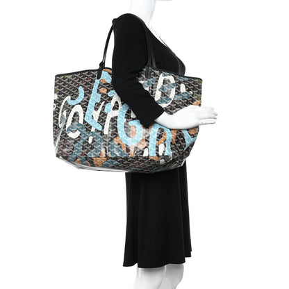 Goyard Goyardine Saint Louis Lettres Camouflage GM Black Blue 2 of 11