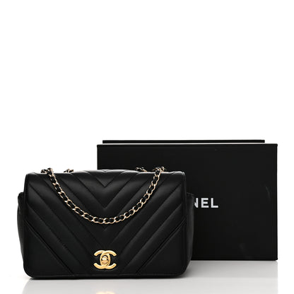 Chanel Calfskin Chevron Quilted Small Statement Flap Black 11 of 11