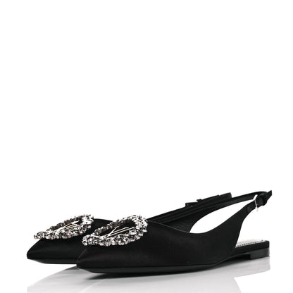 Louis Vuitton Satin Crystal Madeleine Slingback Ballerina Flats 36 Black 3 of 7