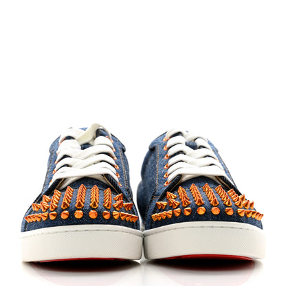 Christian Louboutin Denim Mens Louis Junior Spikes Flat Sneakers 41 Sabagold 2 of 10