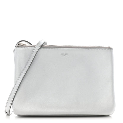 Celine Metallic Lambskin Small Trio Crossbody Bag Silver 1 of 14