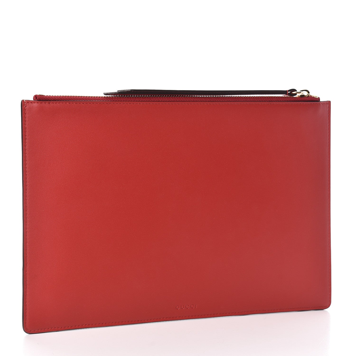Gucci GG Supreme Monogram Bosco Patch Zip Pouch Beige Malva Hibiscus Red 3 of 8