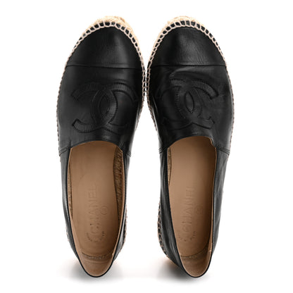 Chanel Lambskin CC Espadrilles 39 Black 2 of 10