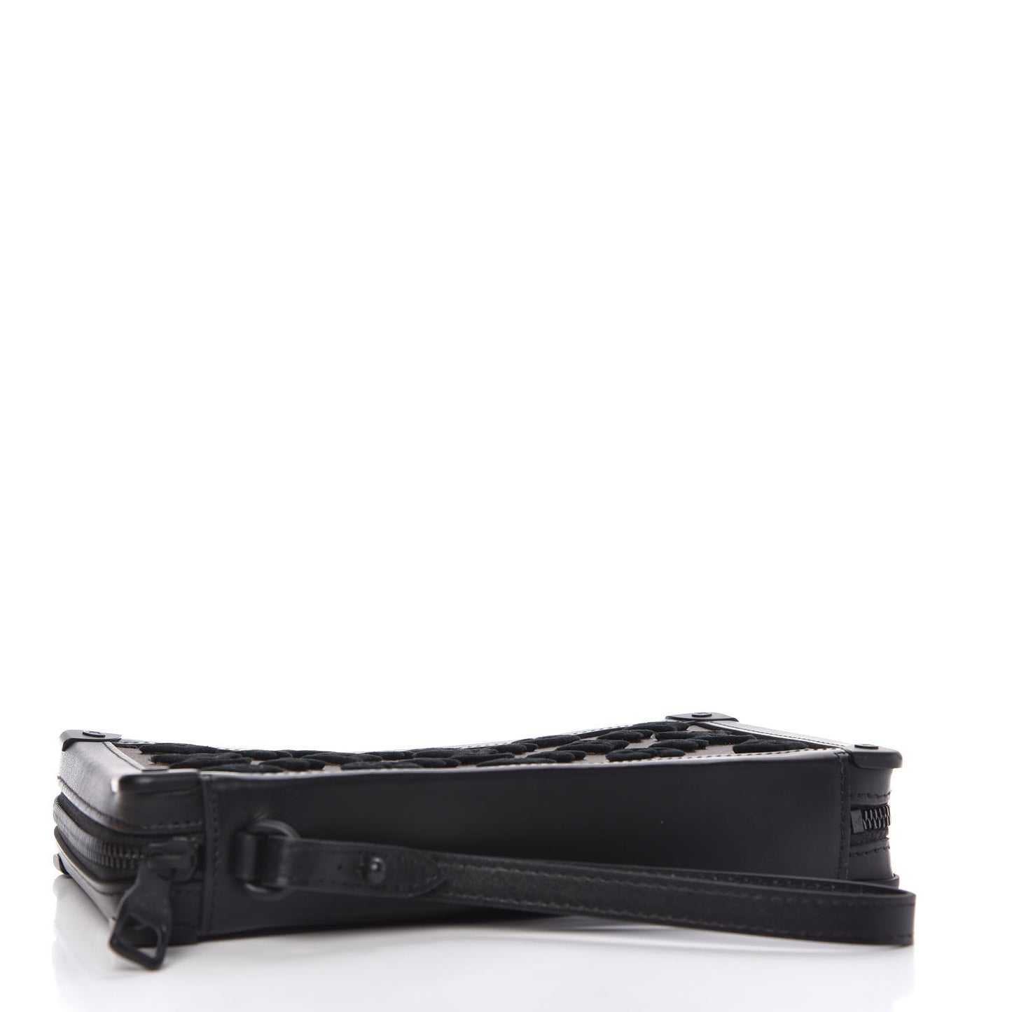 Monogram Tuffetage Soft Trunk Clutch Black