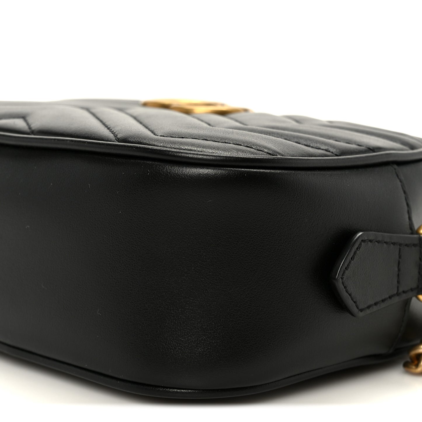 Calfskin Matelasse Mini GG Marmont Chain Shoulder Bag Black