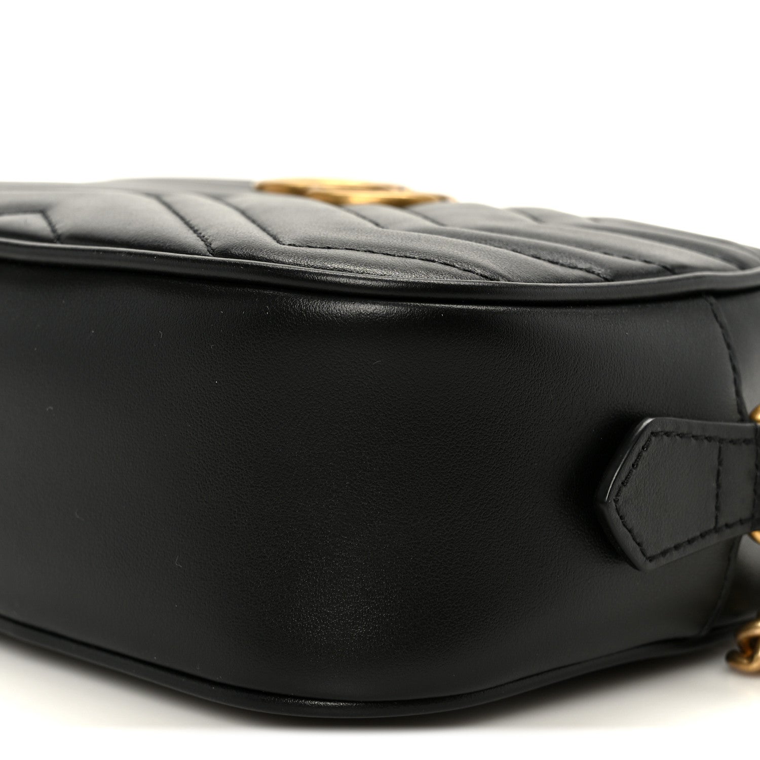 Gucci Calfskin Matelasse Mini GG Marmont Chain Shoulder Bag Black 11 of 11