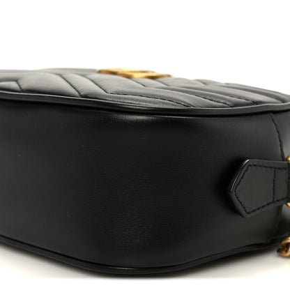 Gucci Calfskin Matelasse Mini GG Marmont Chain Shoulder Bag Black 11 of 11