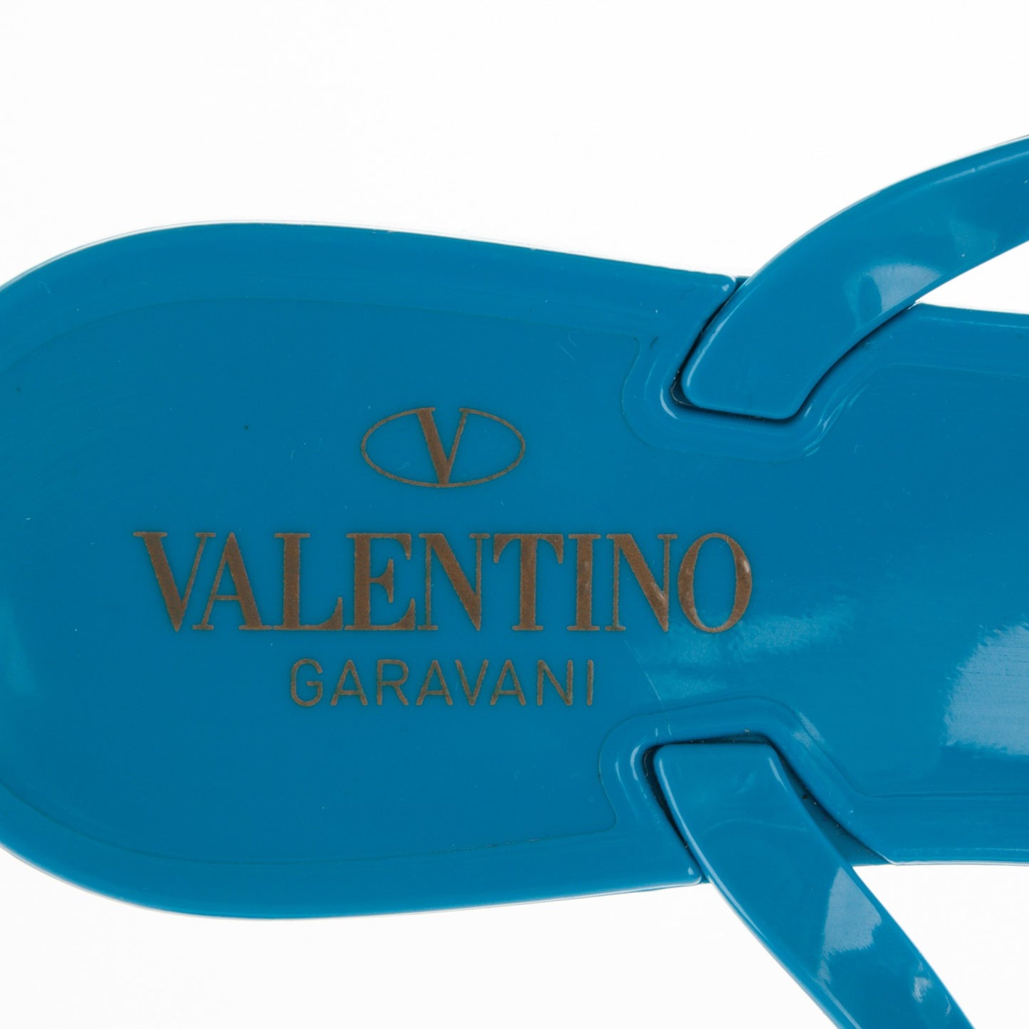 PVC Jelly Rockstud Bow Thong Sandals 39 Blue