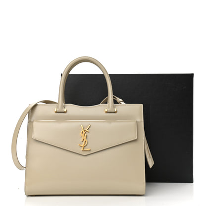 Saint Laurent Shiny Calfskin Medium Uptown Tote Sea Salt 14 of 14