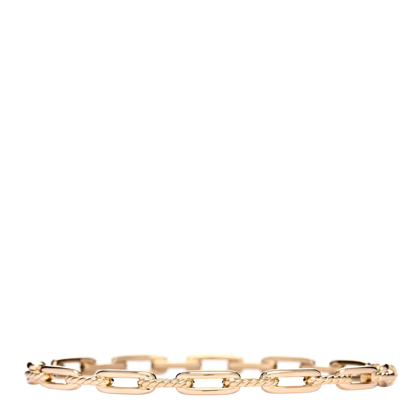 18K Yellow Gold Diamond 4mm Stax Chain Link Bracelet