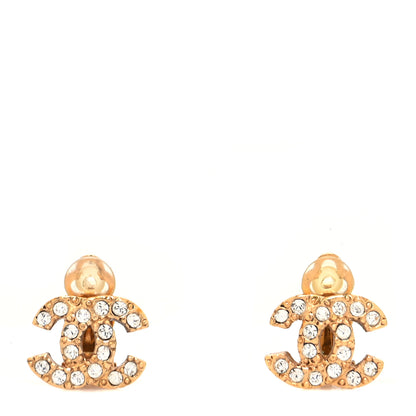 Chanel Crystal CC Clip On Earrings Gold 1 of 4
