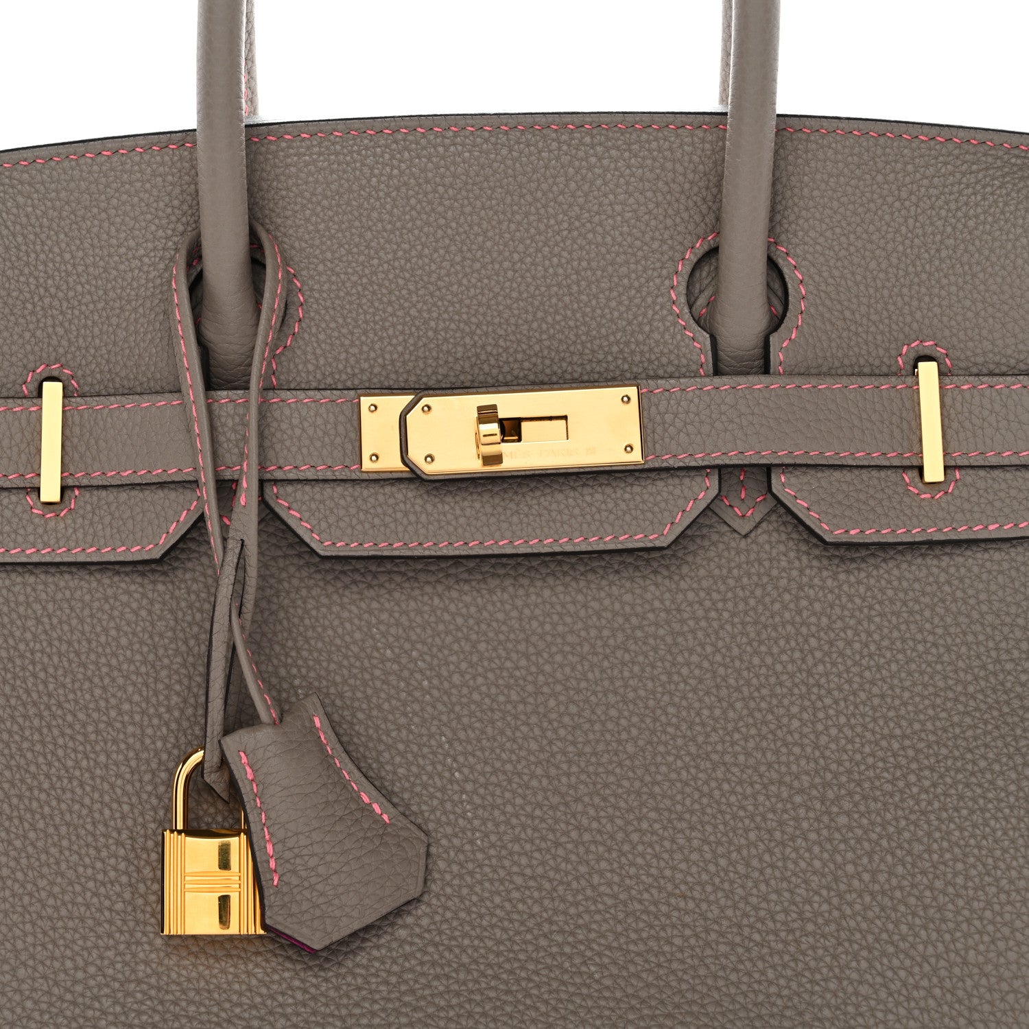 Hermes Togo Horseshoe Birkin 30 Etoupe Rose Pourpre 8 of 11