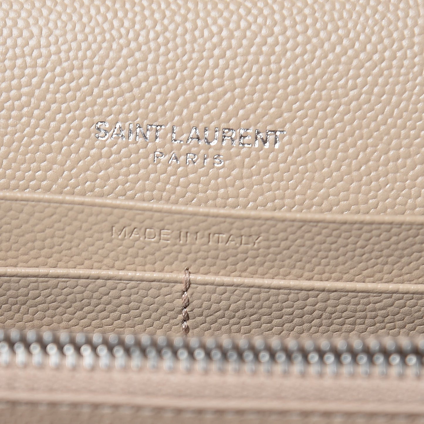 Grain De Poudre Matelasse Chevron Monogram Chain Wallet Nude Powder