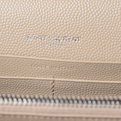 Saint Laurent Grain De Poudre Matelasse Chevron Monogram Chain Wallet Nude Powder 6 of 10