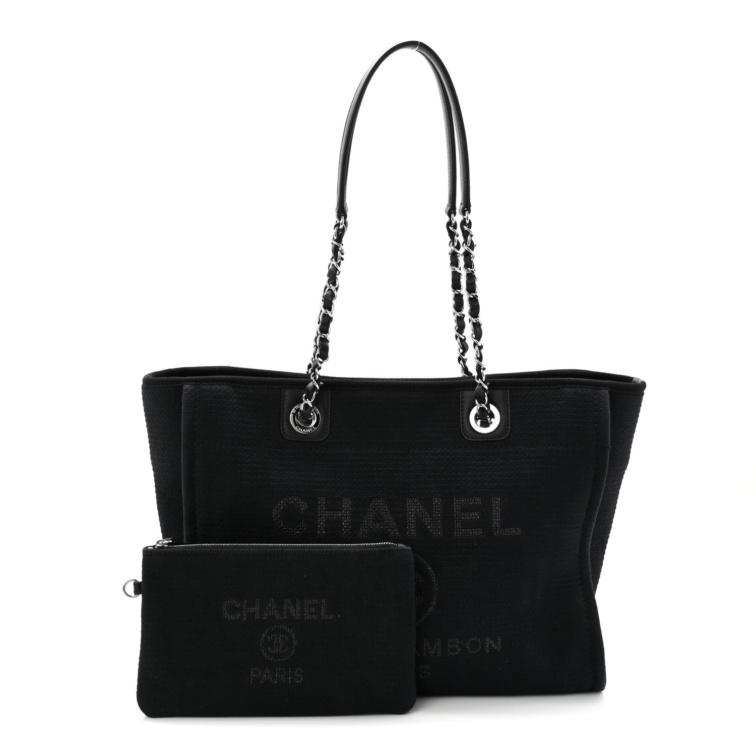 Chanel Mixed Fibers Small Deauville Tote Black 3 of 11