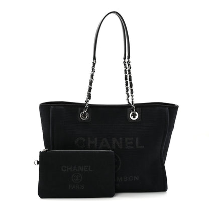 Chanel Mixed Fibers Small Deauville Tote Black 3 of 11