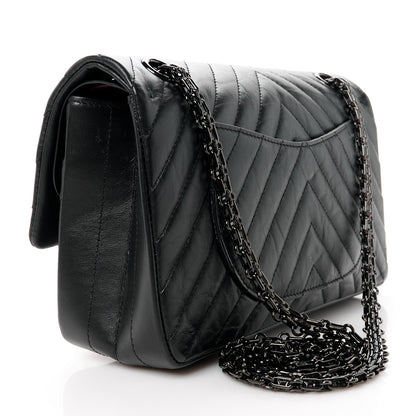 Chanel Aged Calfskin Chevron Quilted 2.55 Reissue 225 Flap So Black 2 of 9