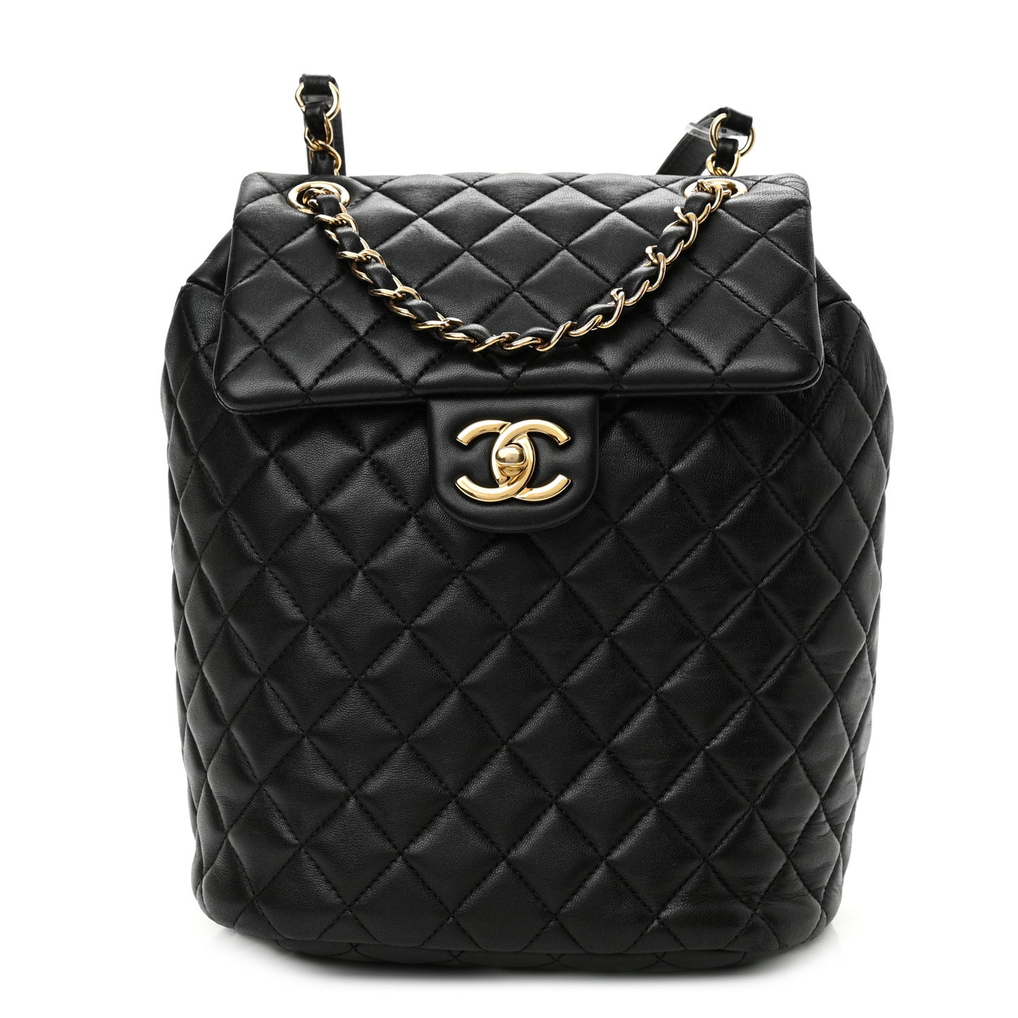 Lambskin Quilted Small Urban Spirit Backpack Black