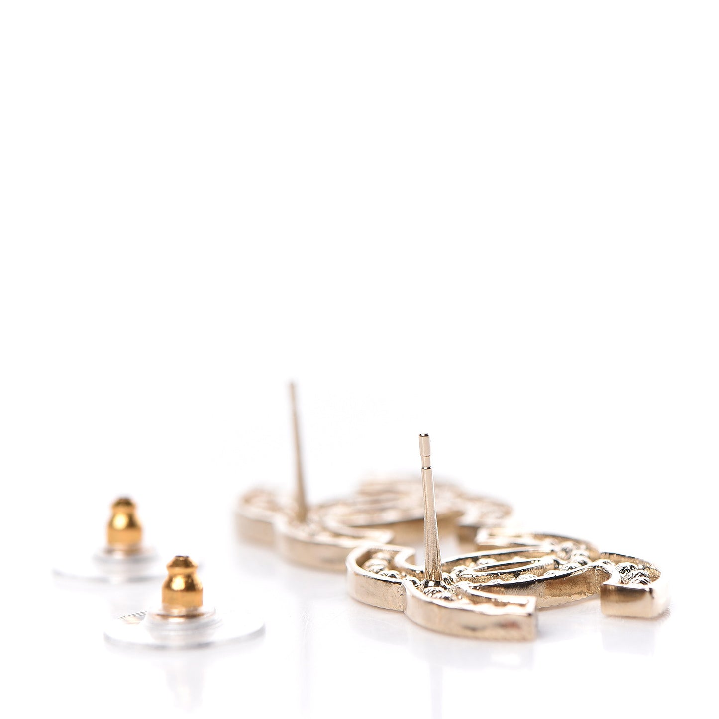 Pearl Crystal Sparkling Pearls CC Earrings Light Gold