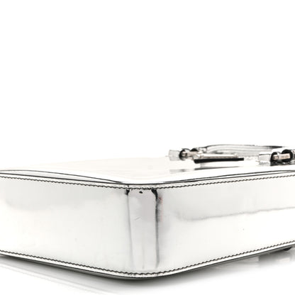 Prada Spazzolato Triangle Small Double Handle Crossbody Tote Argento 9 of 12
