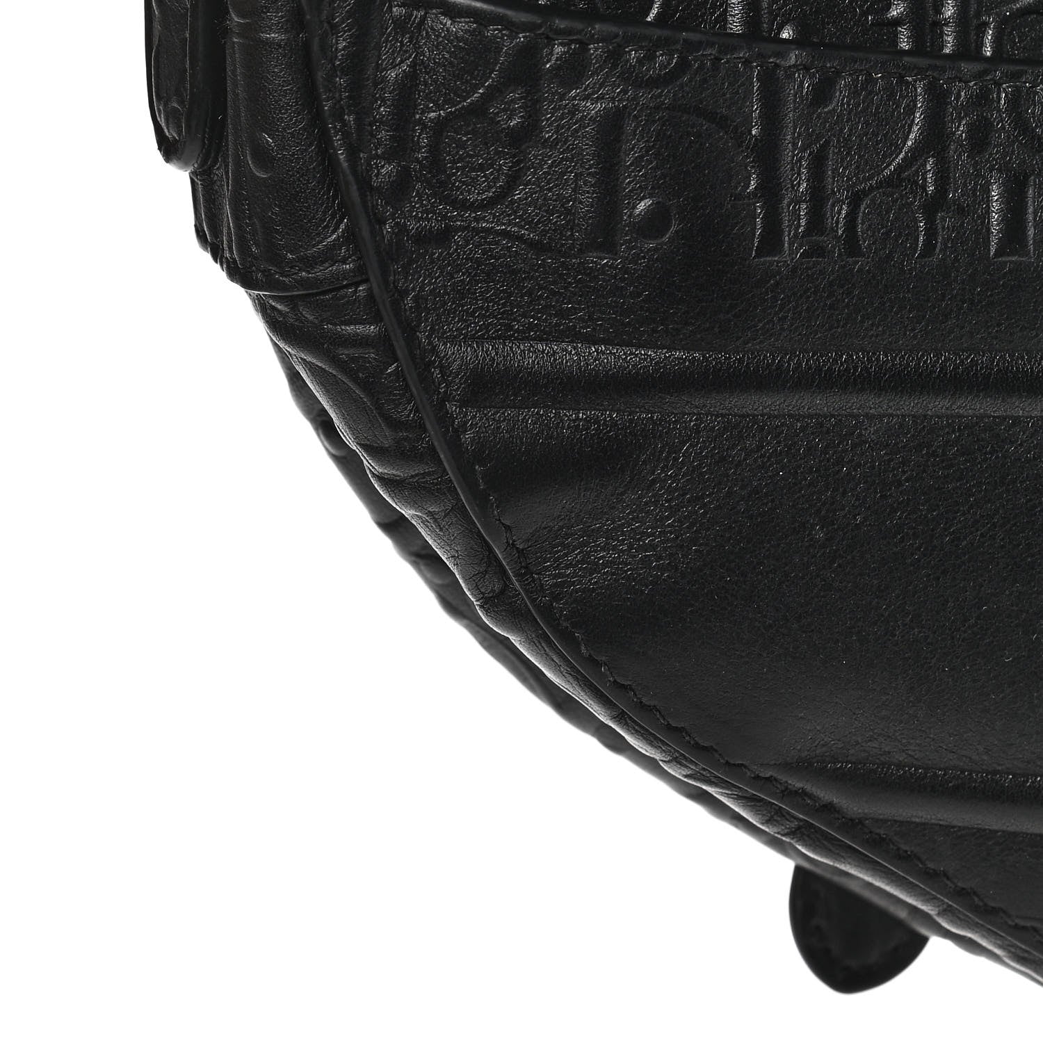 Christian Dior Calfskin Embossed Oblique Saddle Bag Black 13 of 13