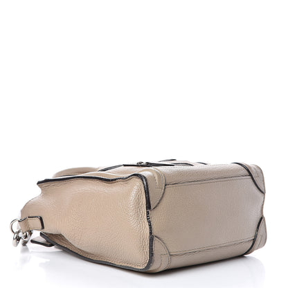 Celine Drummed Calfskin Nano Luggage Dune 4 of 17