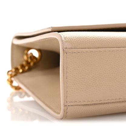 Saint Laurent Grain De Poudre Medium Monogram Kate Satchel Nude Powder 8 of 9