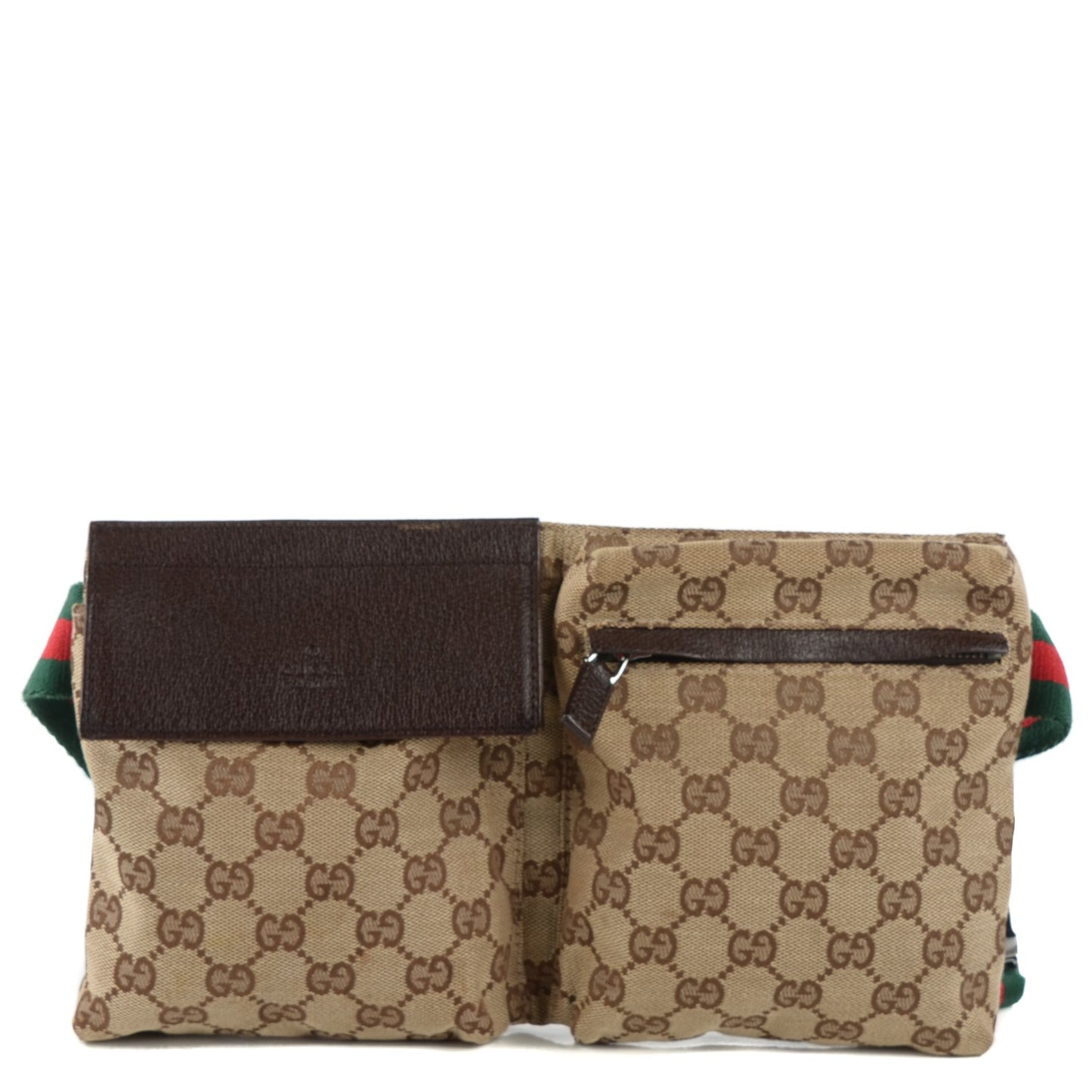 Monogram Web Belt Bag Dark Brown