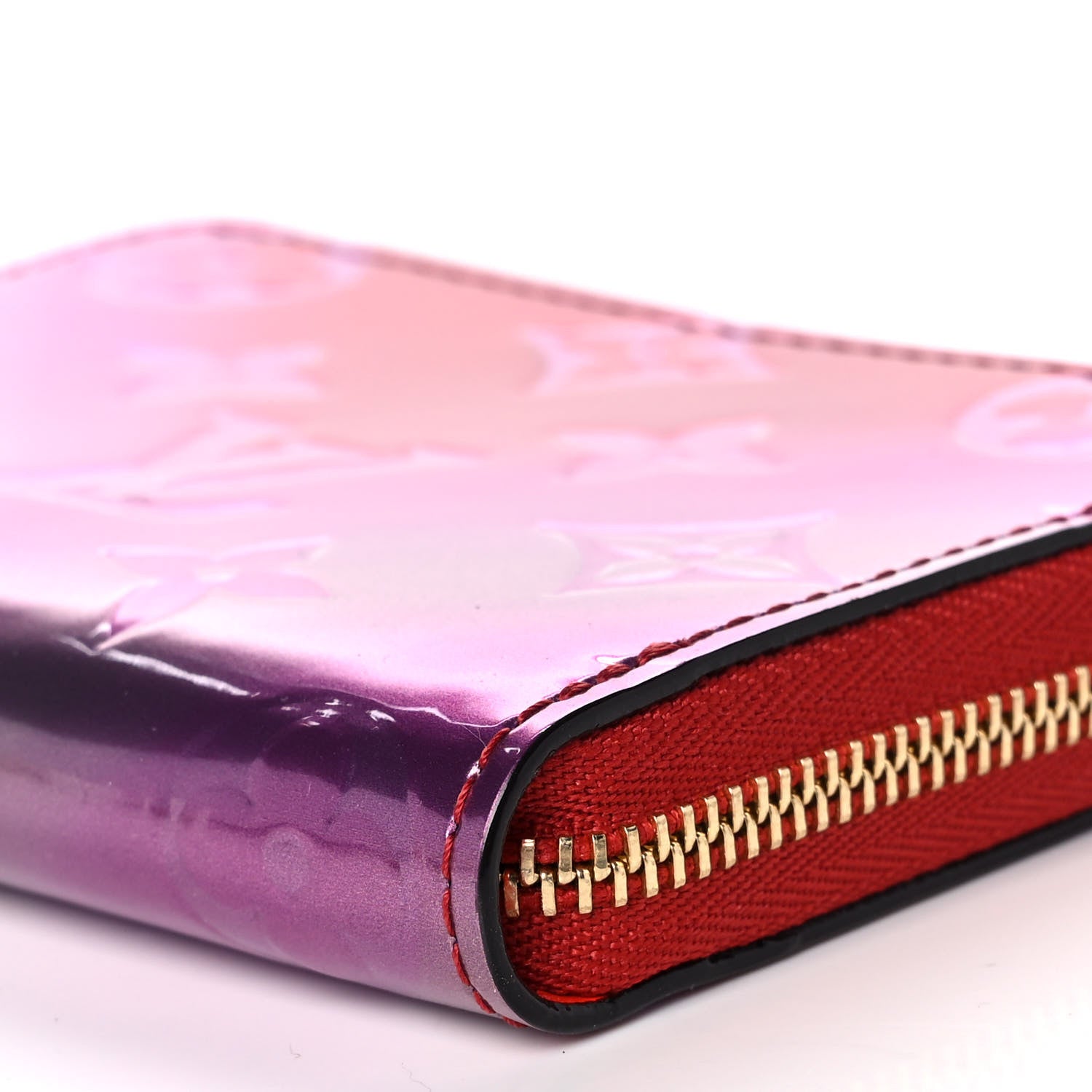Louis Vuitton Metallic Vernis Degrade Zippy Coin Purse Pink Red 8 of 8