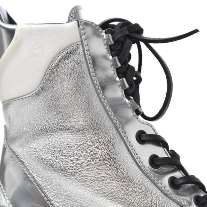 Louis Vuitton Patent Calfskin Spaceship Laureate Platform Desert Boots 37.5 Silver 12 of 21