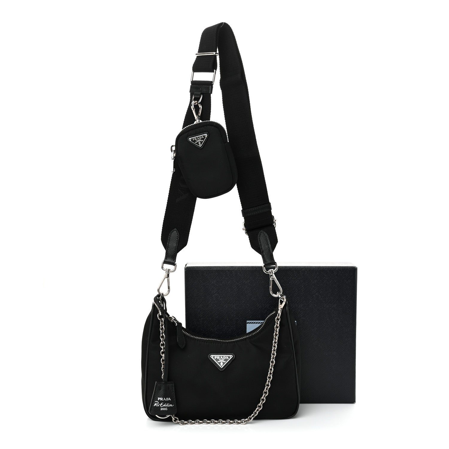 Prada Nylon Re-Edition 2005 Shoulder Bag Black 13 of 13