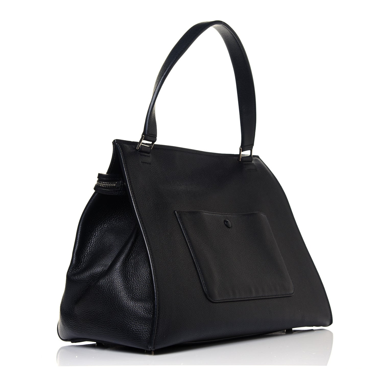 Grained Calfskin Medium Edge Shoulder Bag Black