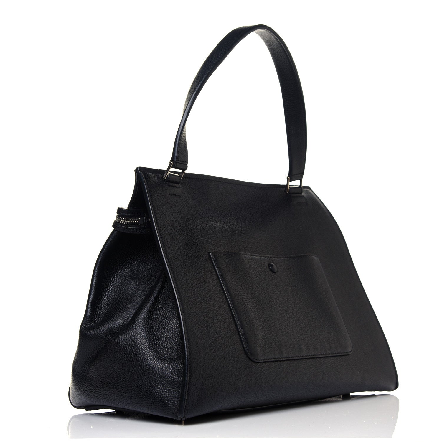 Celine Grained Calfskin Medium Edge Shoulder Bag Black 2 of 12