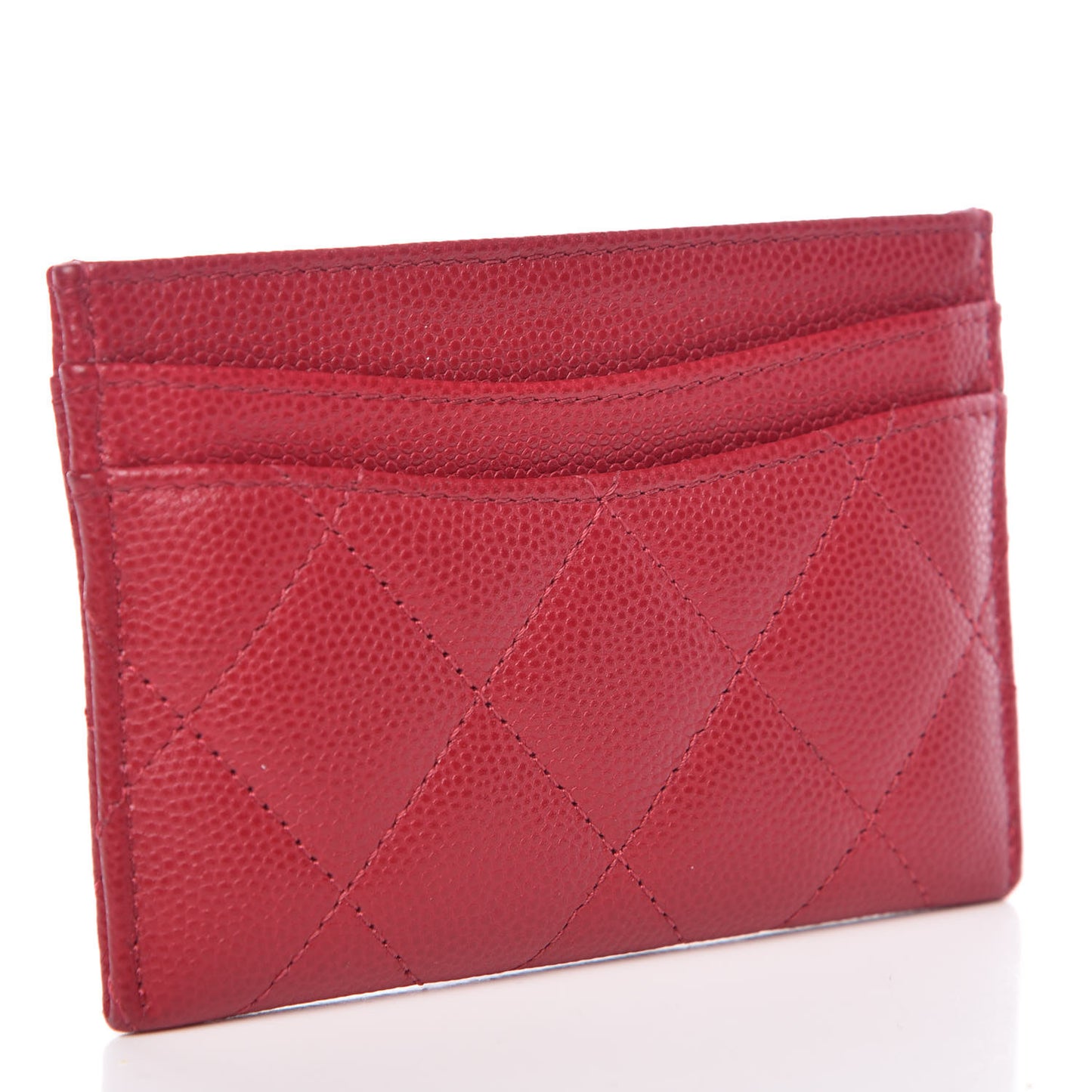 Caviar Quilted Card Holder Pink