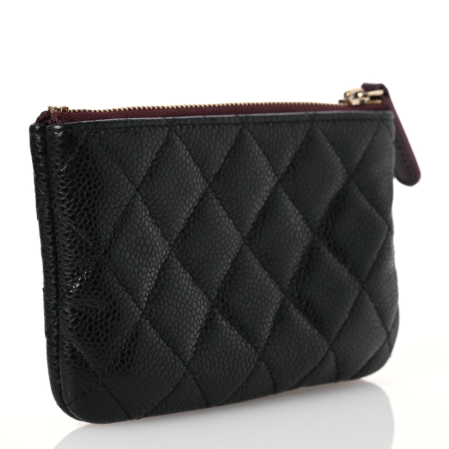 Caviar Quilted Small Cosmetic Case Black