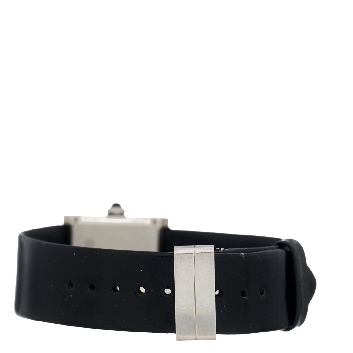 Stainless Steel Patent Leather Diamond 23mm Mademoiselle Quartz Watch Black